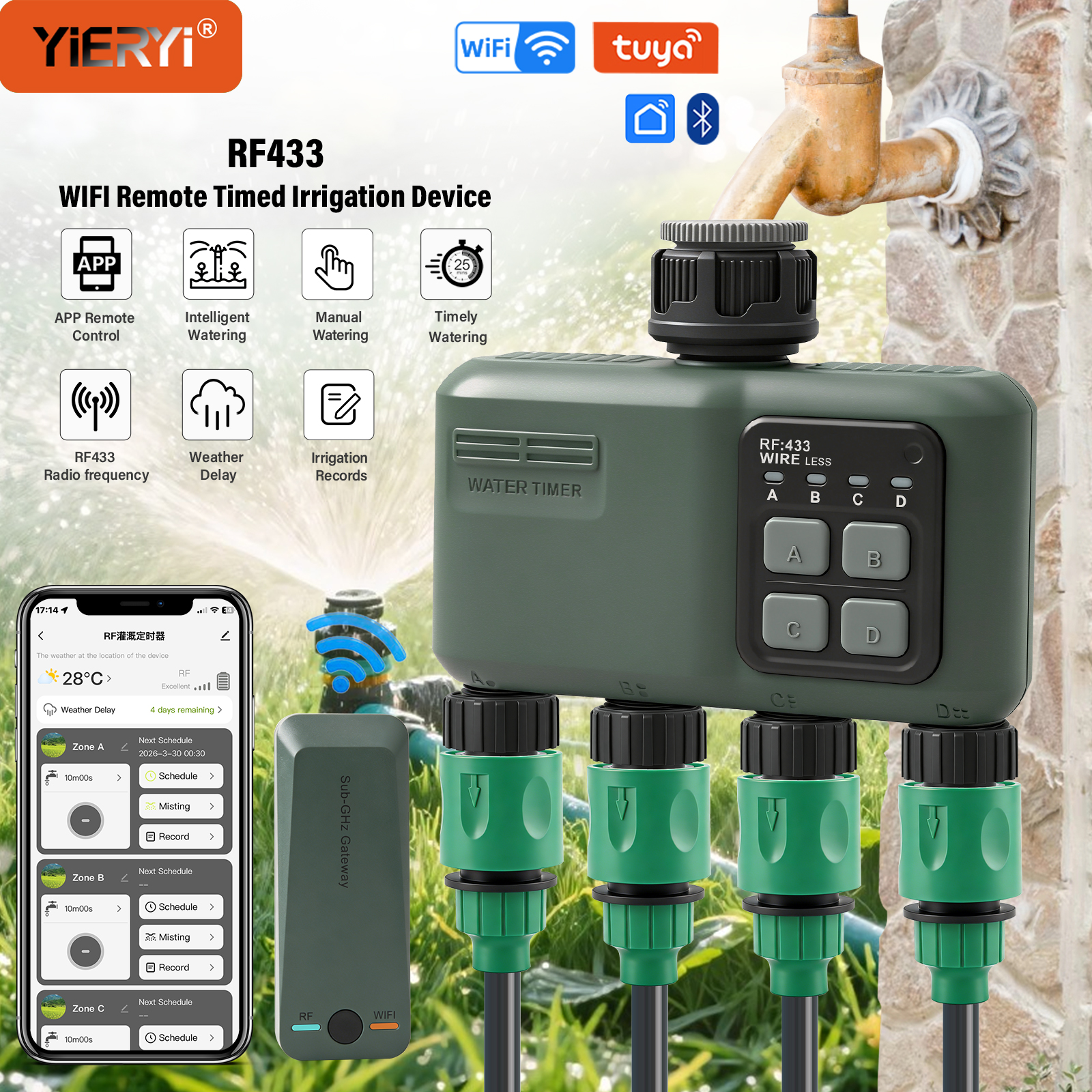 Smart Garden Zone - WiFi Smart Water Timer with Gateway