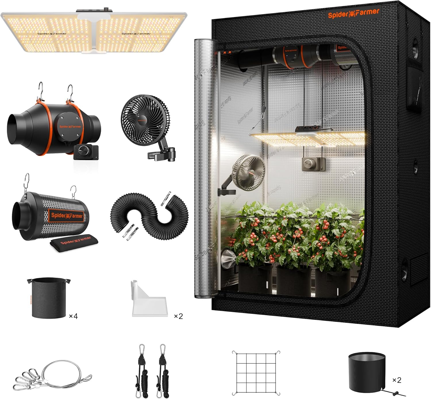 Grow Tent Complete Kit - 2x4 Complete Grow Tent Kit SF2000