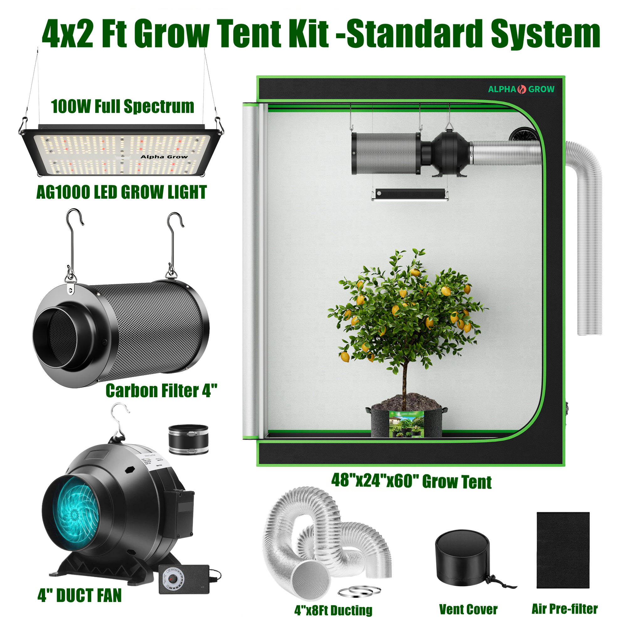 ALPHAGROW 4x2 ft. Grow Tent Ki – Grow Tent Complete Kit Bewertung und Preis
