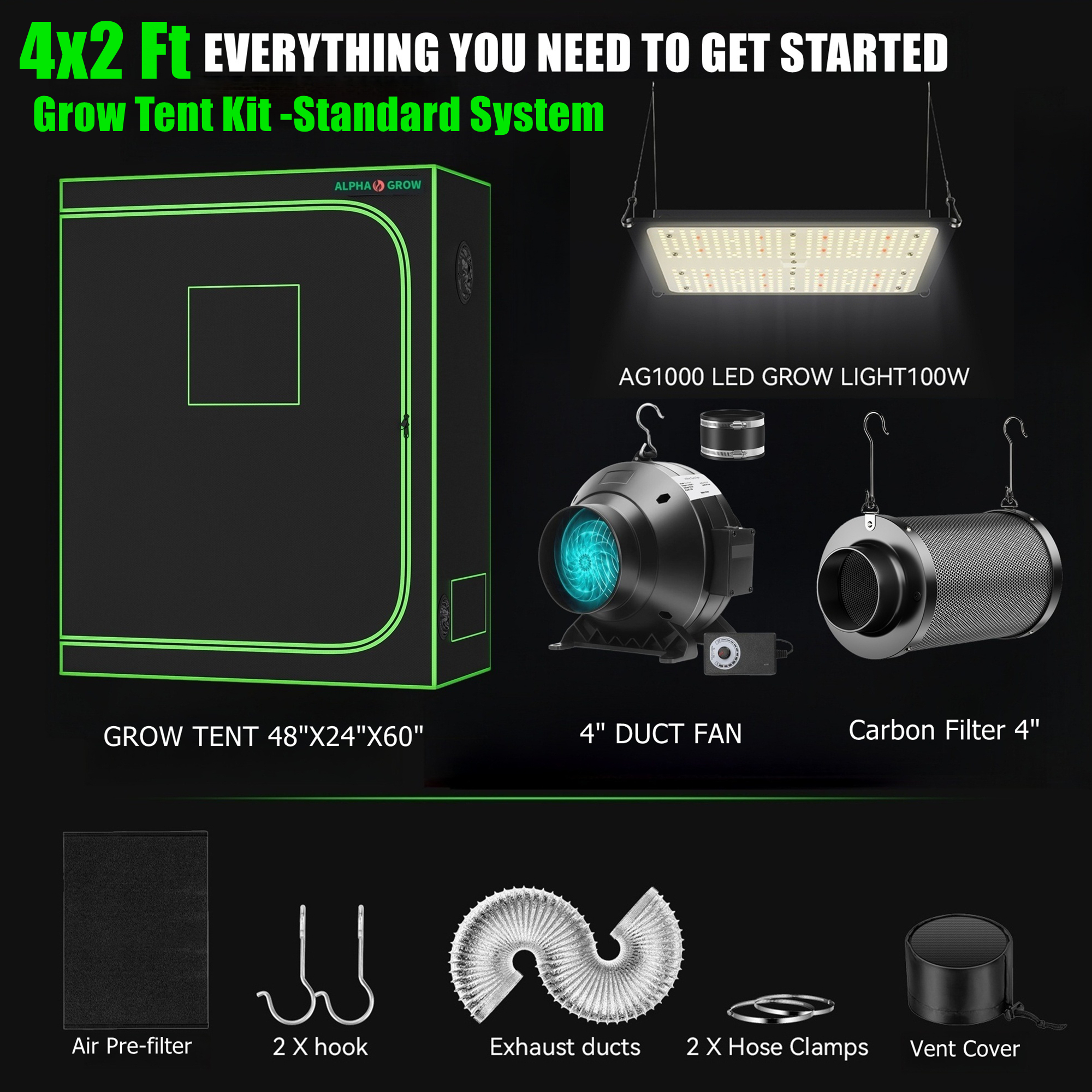 ALPHAGROW 4x2 ft. Grow Tent Ki – Grow Tent Complete Kit Bewertung und Preis