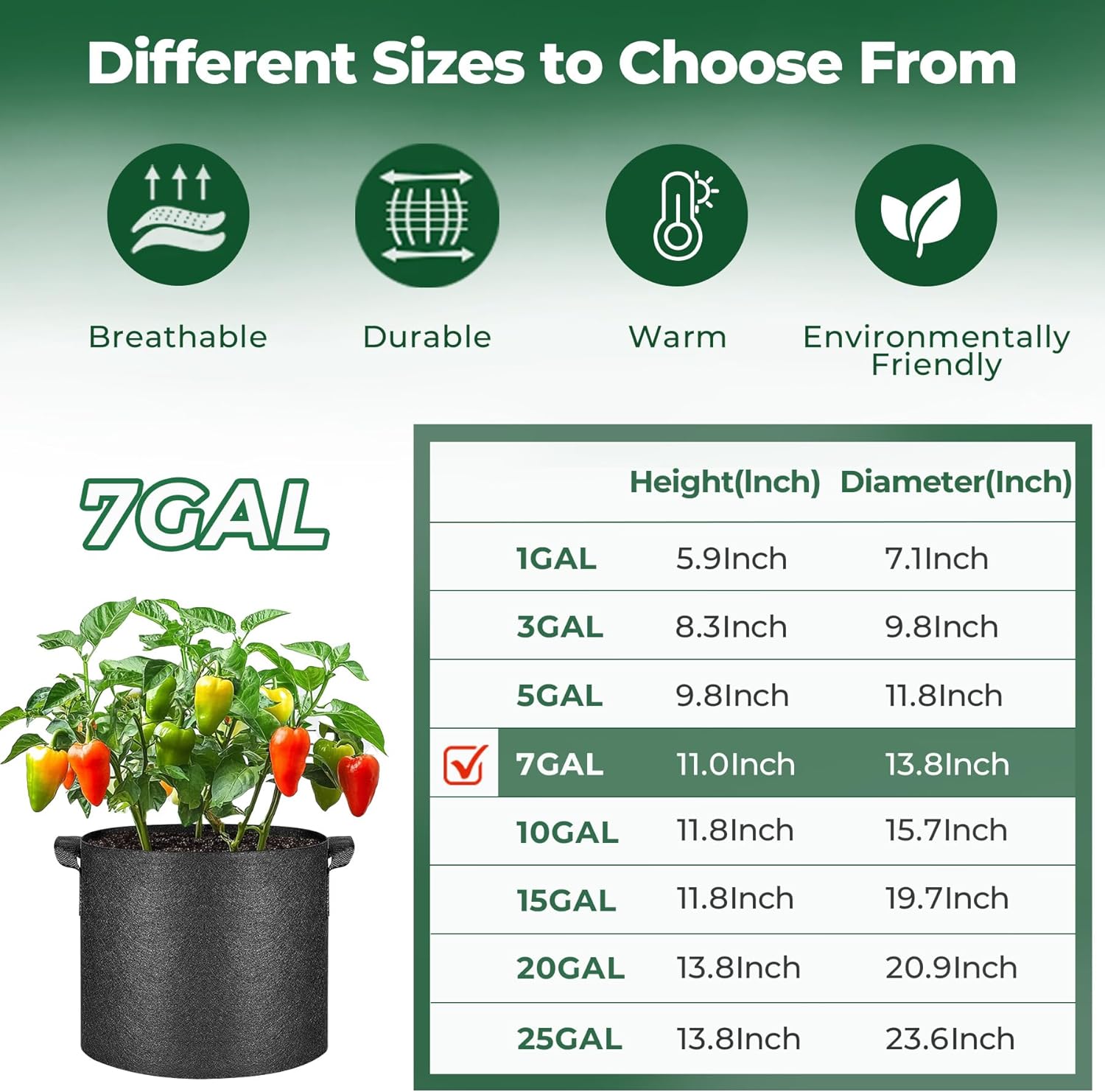 7 Gallon Fabric Plant Grow Bag – Smart Garden Domes Bewertung und Preis