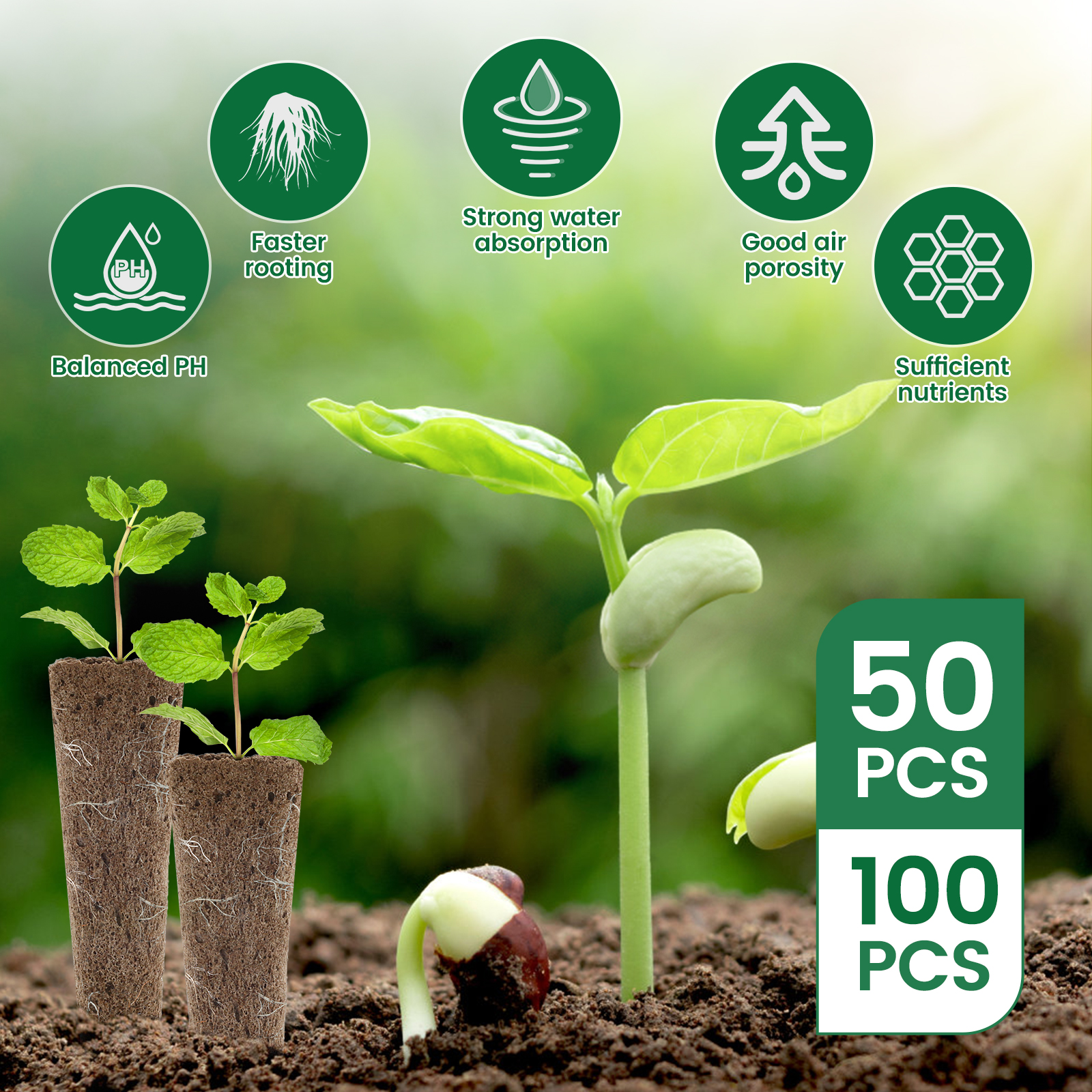 50/100Pcs Seed Grow Sponges Hy – Aerogarden Seed Pod Bewertung und Preis