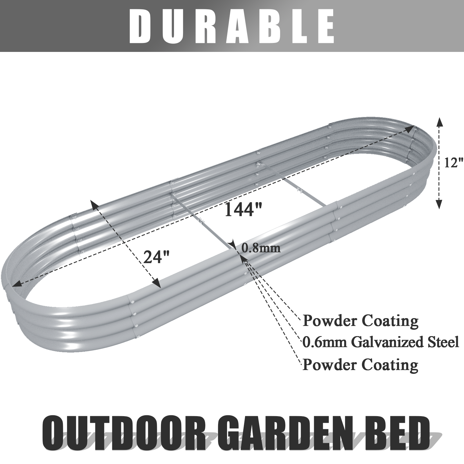 12x2x1FT Galvanized Raised Gar – Smart Garden Storage Bewertung und Preis
